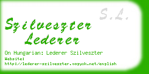 szilveszter lederer business card